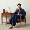 Designer Navy Blue Men's Thobes (2)