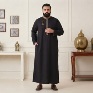 Emirati Style Black men thobes uk 6xl