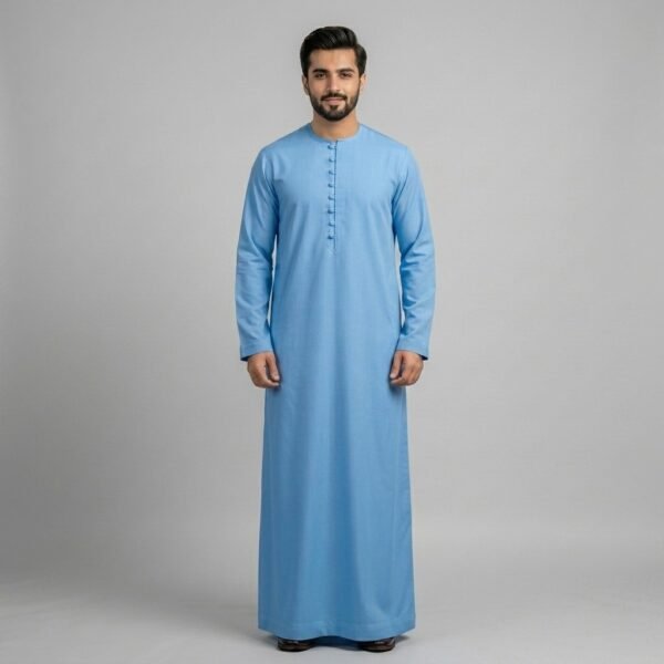 Minimalist Ice Blue Men’s Thobe