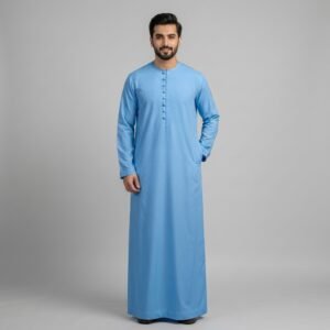 Minimalist ice Blue Men’s Thobe