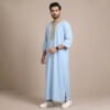 Modern Ice Blue Moroccan Thobe