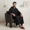 Premium Black Moroccan Hooded Thobe (2) Premium Black Moroccan Hooded Thobe (2)
