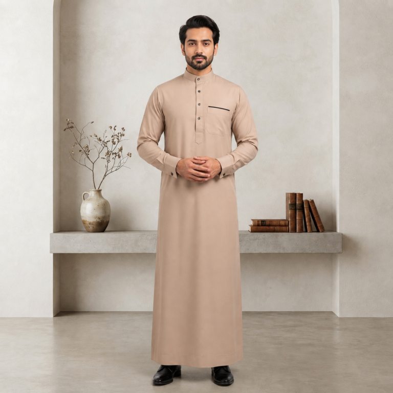Beige nikkah wedding thobes