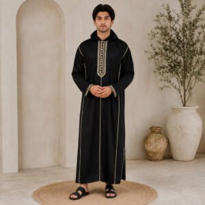 Black & Gold Moroccan Djellaba for Men