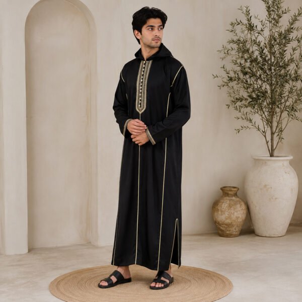 Black & Gold Moroccan Djellaba for Men Black & Gold Moroccan Djellaba for Men