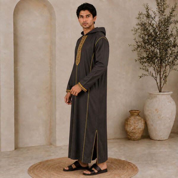 Charcoal Grey Moroccan Djellaba for Men