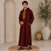 Elegant Maroon & Gold Men Moroccan Djellaba