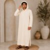 Luxury Off-White Moroccan Djellaba with Hood (2) Luxury Off-White Moroccan Djellaba with Hood