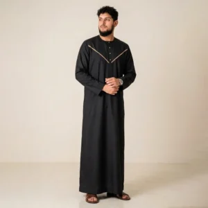 Premium-Saudi-Style-Mens-Black-and-Gold-Thobe