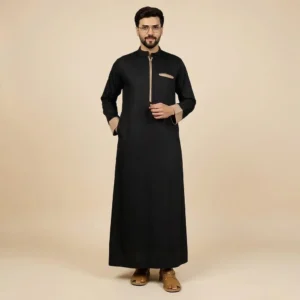 Premium-Saudi-Style-Mens-Black-and-Gold-Thobe
