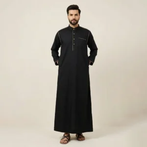 Premium-Saudi-Style-Mens-Black-and-Gold-Thobe