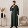 Forest Green Embroidered Thobes For Winter