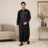 Jet Black Collar Winter Thobes UK