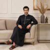 Jet Black Collar Winter Thobes UK