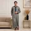 Light Grey Embroidered Thick Wool Thobes