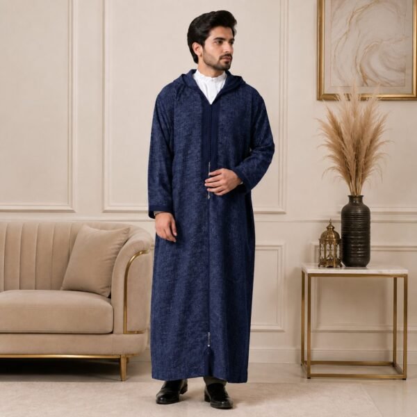 Navy Blue hooded Thobes For Winter Navy Blue hooded Thobes For Winter