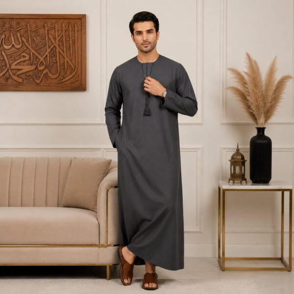 Slate Grey Emirati Winter Thobes Uk (2) Slate Grey Emirati Winter Thobes Uk