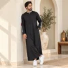 Sporty Zipper Black and Grey Panel Emarati Thobe