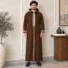 Chocolate Brown Embroidered Hooded Wool Thobes Chocolate Brown Embroidered Hooded Wool Thobes