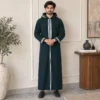 Emerald Green Embroidered Hooded Thobe for Winters