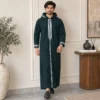 Emerald Green Embroidered Hooded Thobe for Winters UK