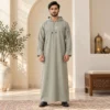Men’s Gray Hooded Omani Zipper Thobe UK Men’s Gray Hooded Omani Zipper Thobe UK