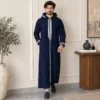 Navy Blue Embroidered Hooded Djellabas UK