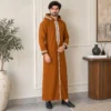 Classic Men's Rust Brown Hooded Djellaba Winter
