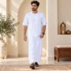 White Short Sleeve Modern Arabic Thobes UK White Short Sleeve Modern Arabic Thobes UK